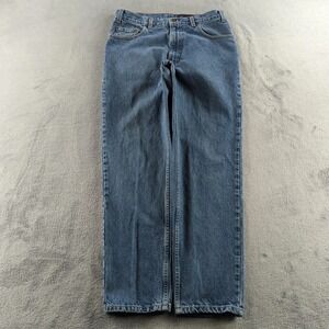 Vintage Eddie Bauer Jeans 35x32 (Fits 30x31) Blue Light Wash Straight USA 90s